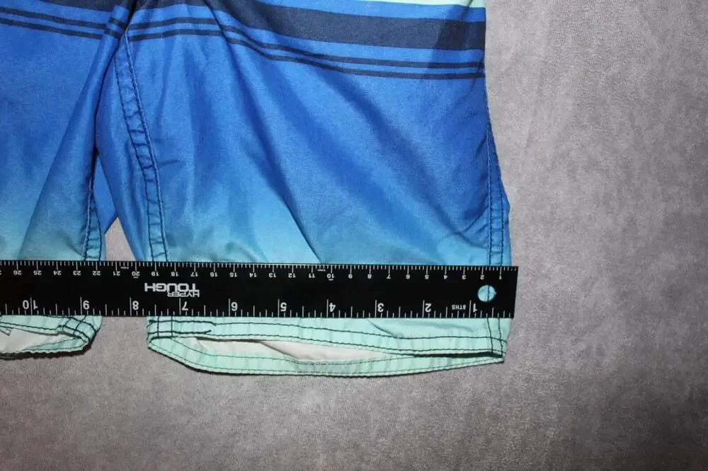 Old Navy Swim Shorts Boys S Blue Striped Elastic Waist Drawstring Polyester